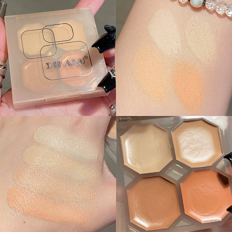 Matte Eye Shadow Palette (DIKALU) — Gem 4-Color Compact, Primer-Friendly for Dry Skin