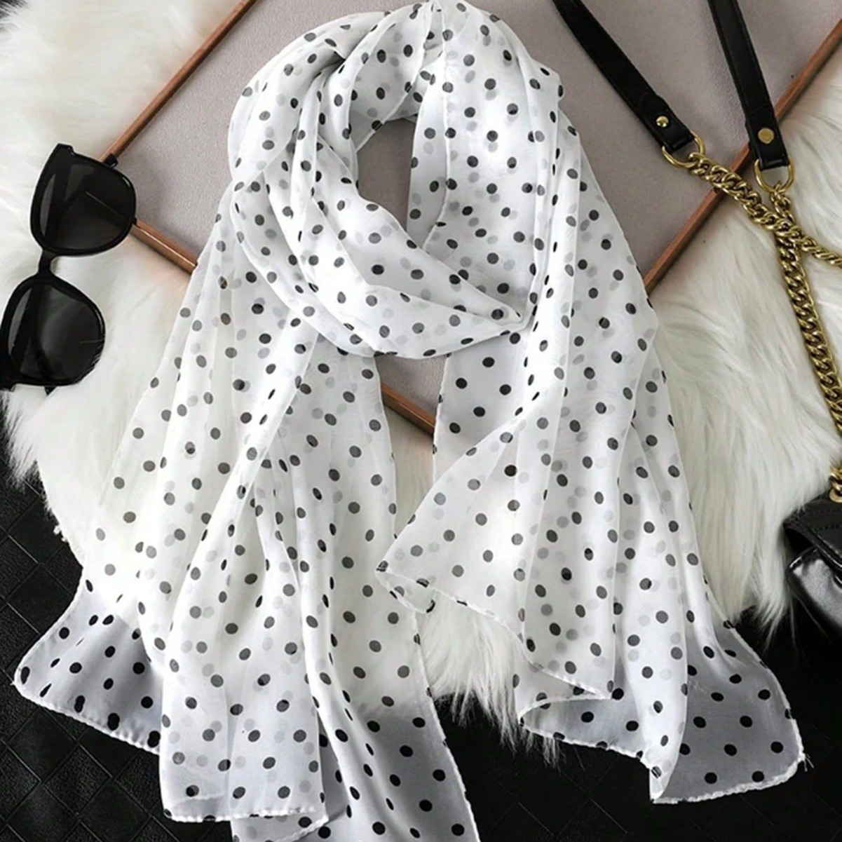 新款印花頭巾四季大長巾時尚裝飾雪紡圍巾高級感大絲巾圍巾批發