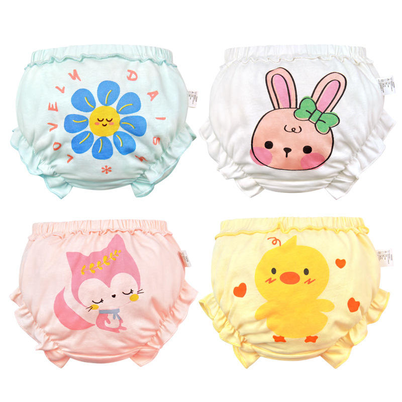 Verano del bebé pan pantalones de Corea dibujos animados algodón shorts niños briefs Niñas Ropa interior sin PP al por mayor