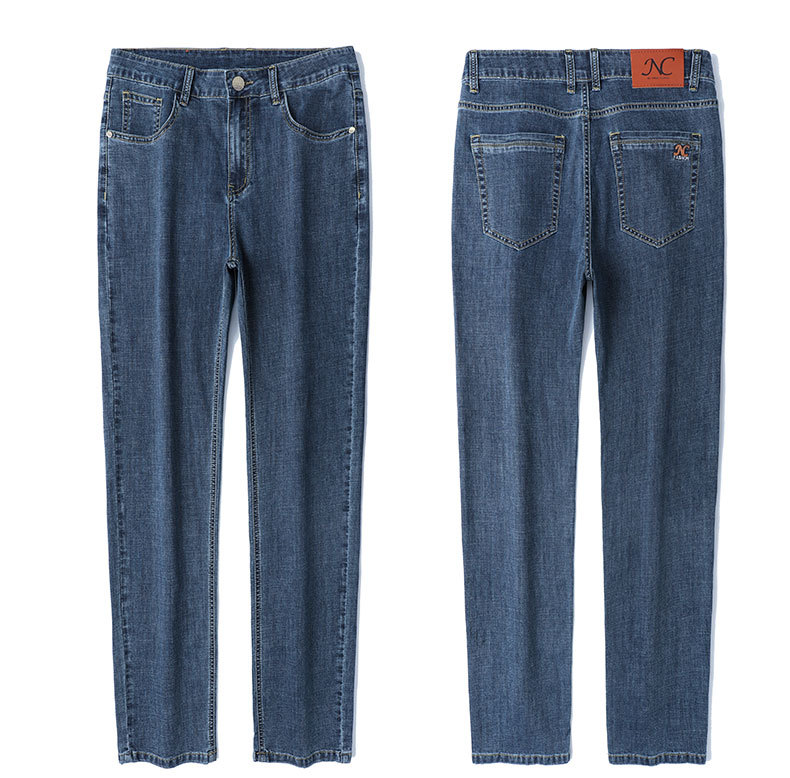 2024 new business jeans men's straight leg loose summer thin slim fit high-end elastic casual pants_voghion.com