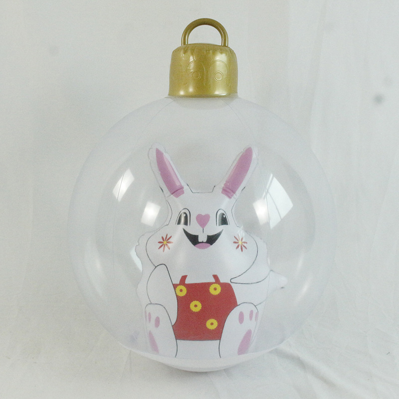 国境を越えた新しいクリスマス装飾品祝日屋外庭園配置漫画透明PVCインフレータブルクリスマスボール|undefined