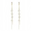 Trend fresh long earrings with tassels, universal zirconium, 2021 collection, flowered, internet celebrity