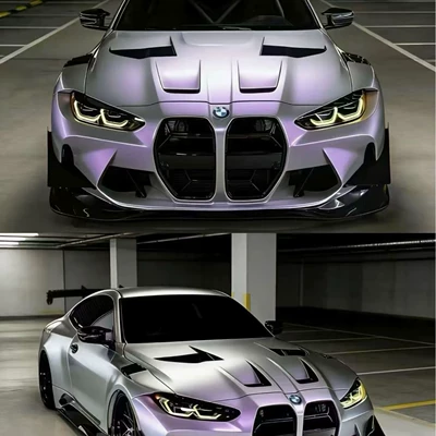 Tpu Technology Silver-Orange Pet Technology Silver-Gold Color-Changing Full Car Wrap Film Automotive Film Pet Technology Silver-Purple Factory Wholesale (Auto Color Change Film) - pet-technology-silver-purple-pet-152-165m-whole-roll