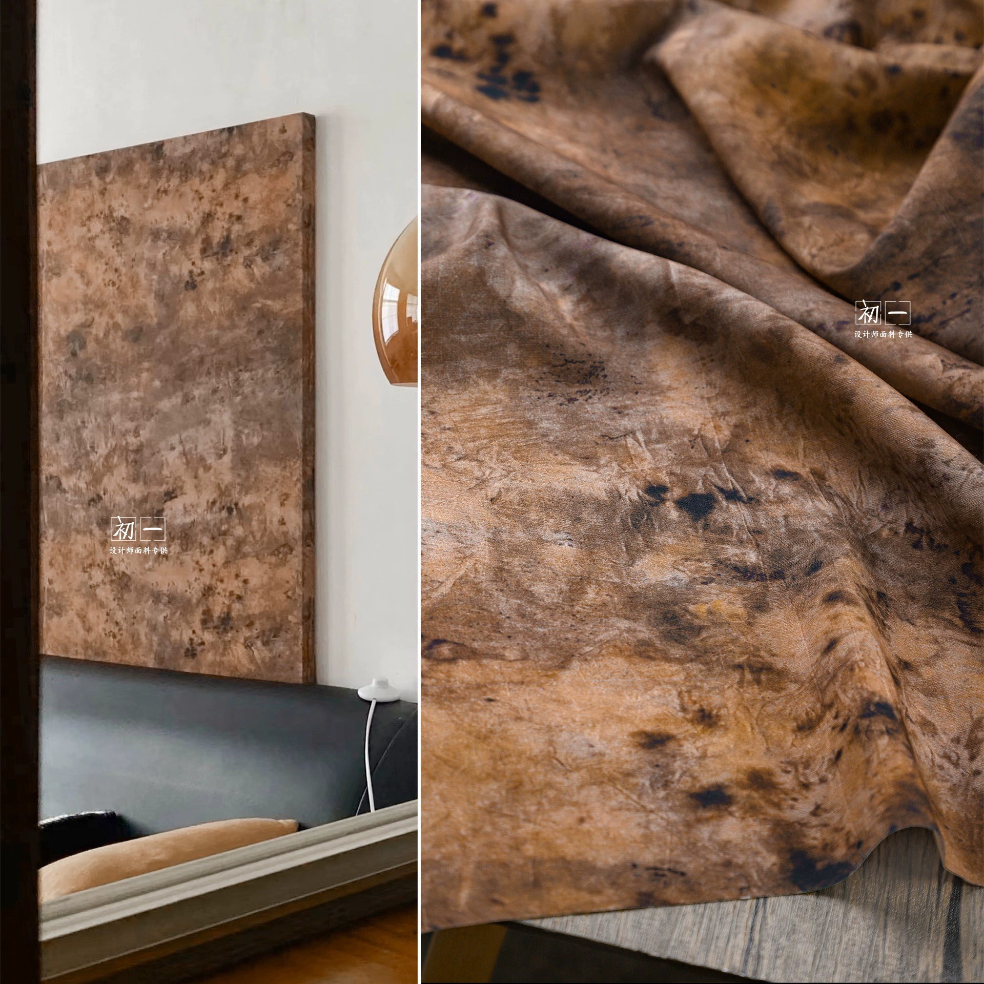 Дуньхуан Ветер Ткань Домашнее желто-черное пятно Дуньхуан Ветер Растения Окрашенные Ткань Ретро Костюм Танцевальное Платье Ткань