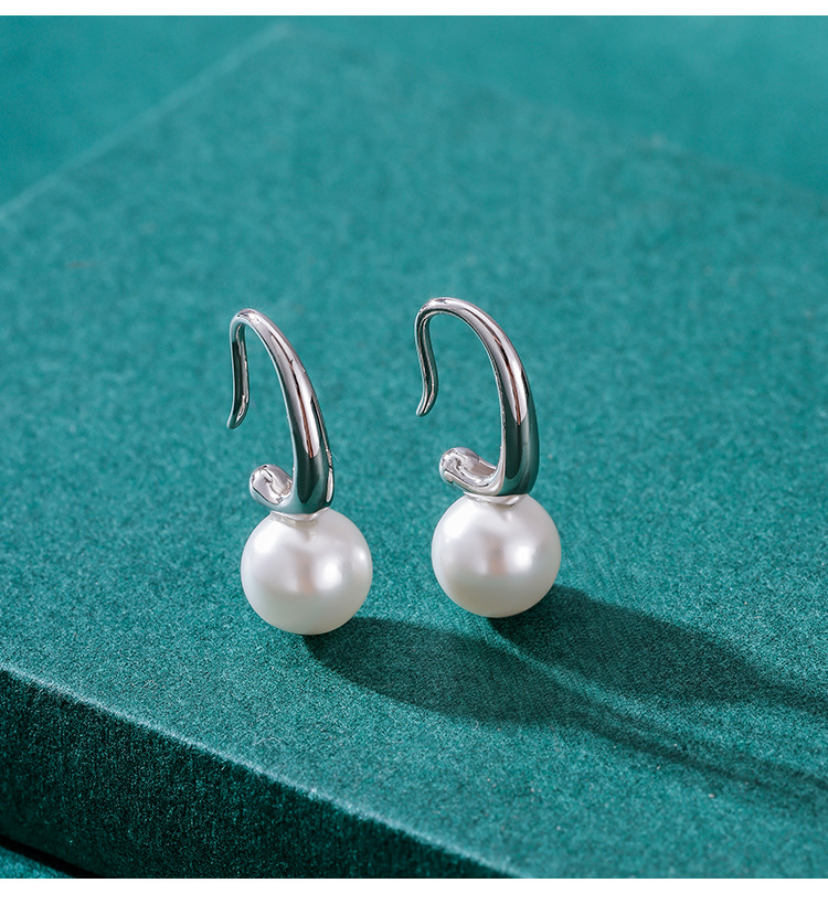 Simple Style Water Droplets Sterling Silver Earrings Plating 925 Silver Earrings 1 Pair display picture 2