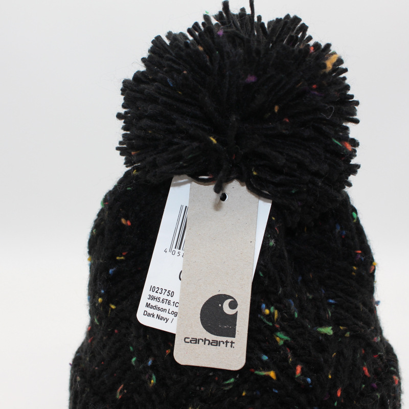 Autumn and winter wool ball knitted hat fingerless gloves 2-piece men's and women's warm woolen hats street trendy cold hats warm hats