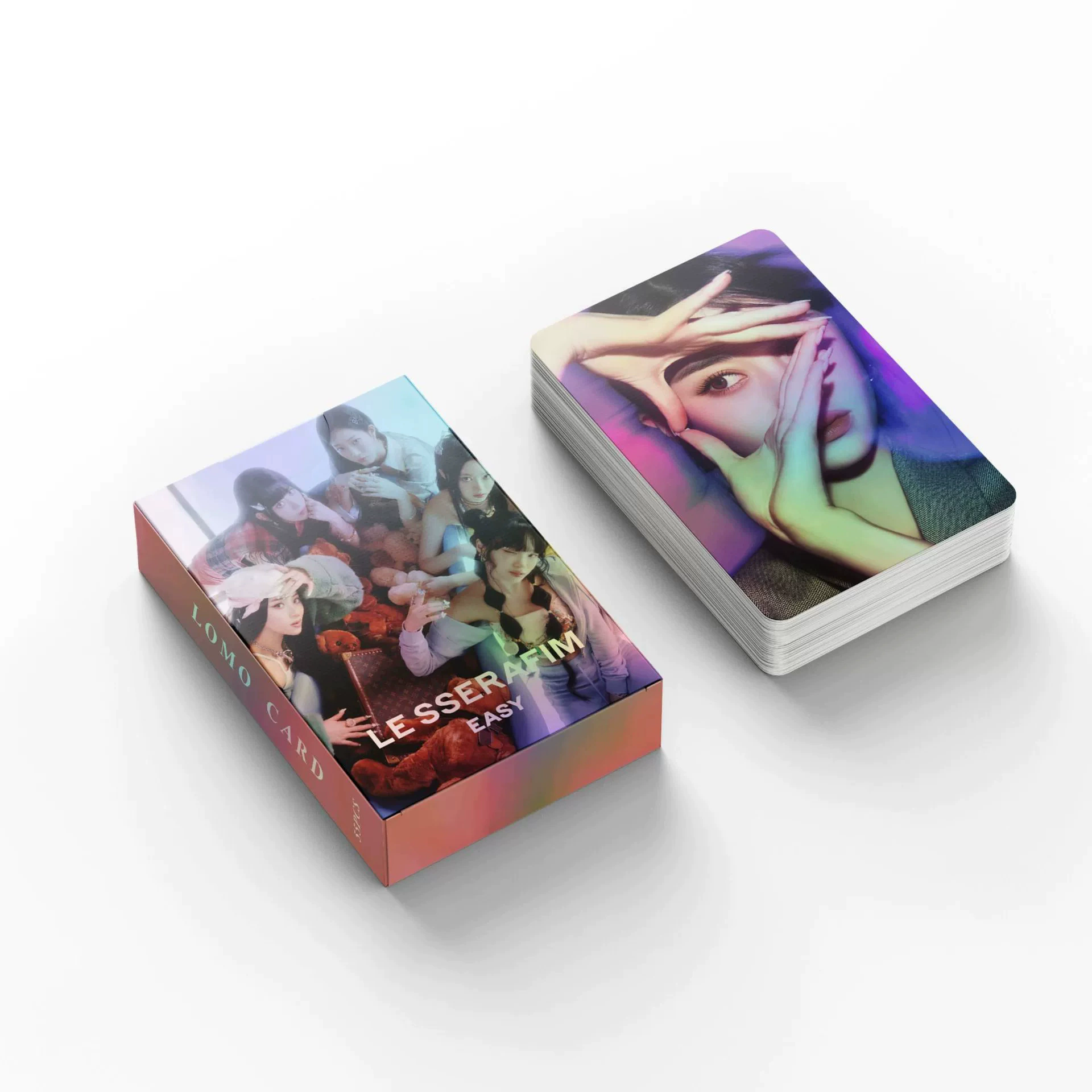 55 LE SSSERAFIM Card альбом Easy Lomo маленькая карточка маленькая вишнёвая цветок золотой источник лазерная карта
