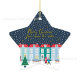 Factory direct supply cross-border five-pointed star ceramic pendant single-sided printing Christmas commemorative decorations can be formulated