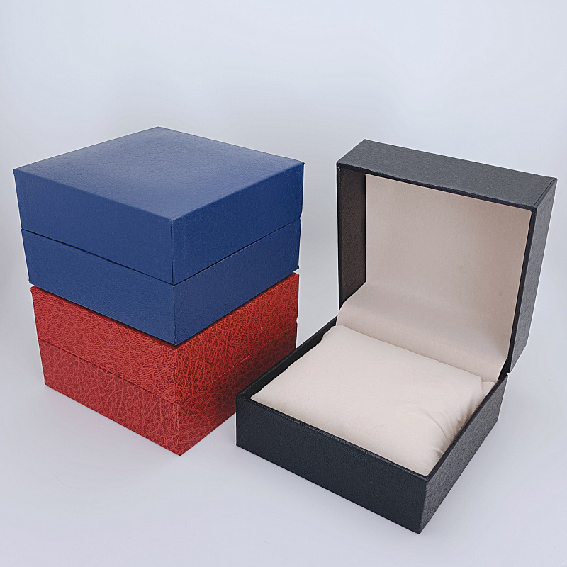 高档手表盒工厂批发手链盒烫金印LOGO荔枝纹鳄鱼纹翻盖仿皮纹表盒