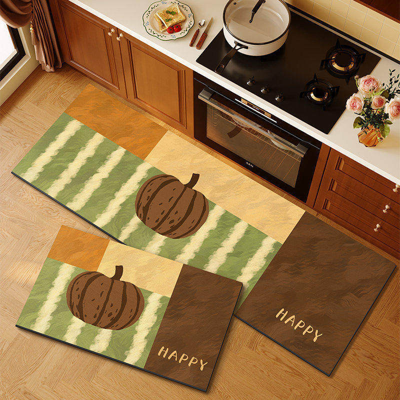 American retro cocina alfombra de suelo de absorción de agua alfombra de suelo de puerta de aceite dos piezas conjuntos de alfombra antideslizante resistente al desgaste fácil de cuidar