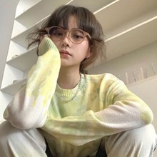 网红ins素颜神器圆脸奶茶色眼镜框抗蓝光平光镜可配近视镜韩版潮