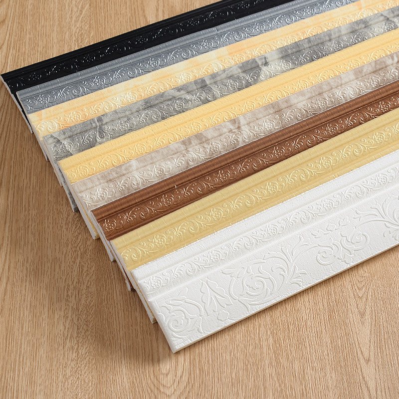 Self-adhesive skirting wall stickers background wall edge strip waterproof line waist line 3d three-dimensional door frame edging decorative stickers Self-adhesive skirting wall stickers background wall edge strip waterproof line waist line 3d three-dimensional door frame edging decorative stickers