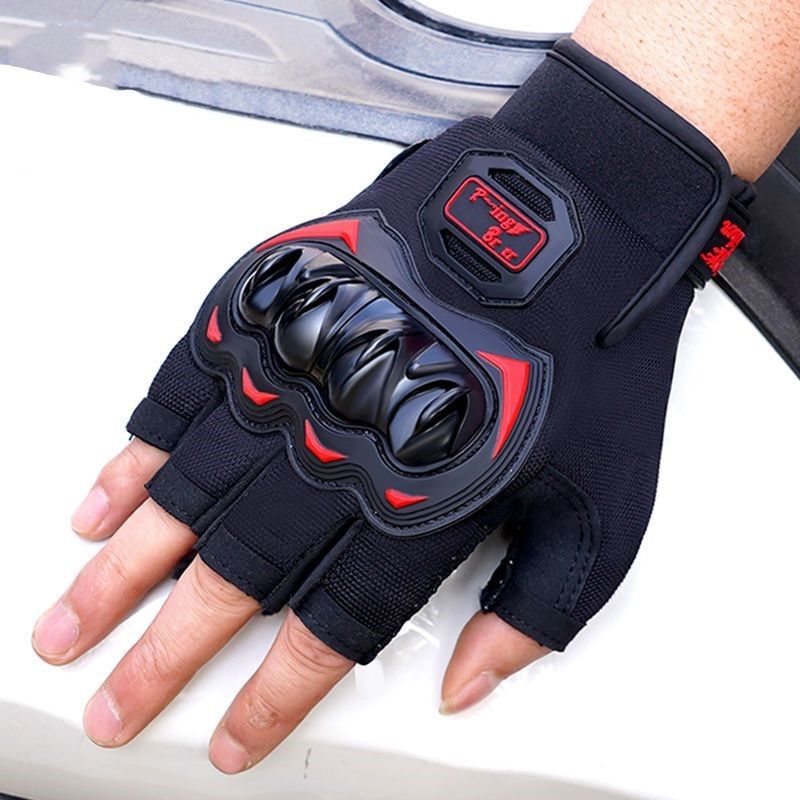 Guantes de ciclismo en motocicleta, dedos completos para hombres de verano, guantes de moto de verano transpirables, guantes de bicicleta a prueba de caídas, a prueba de viento