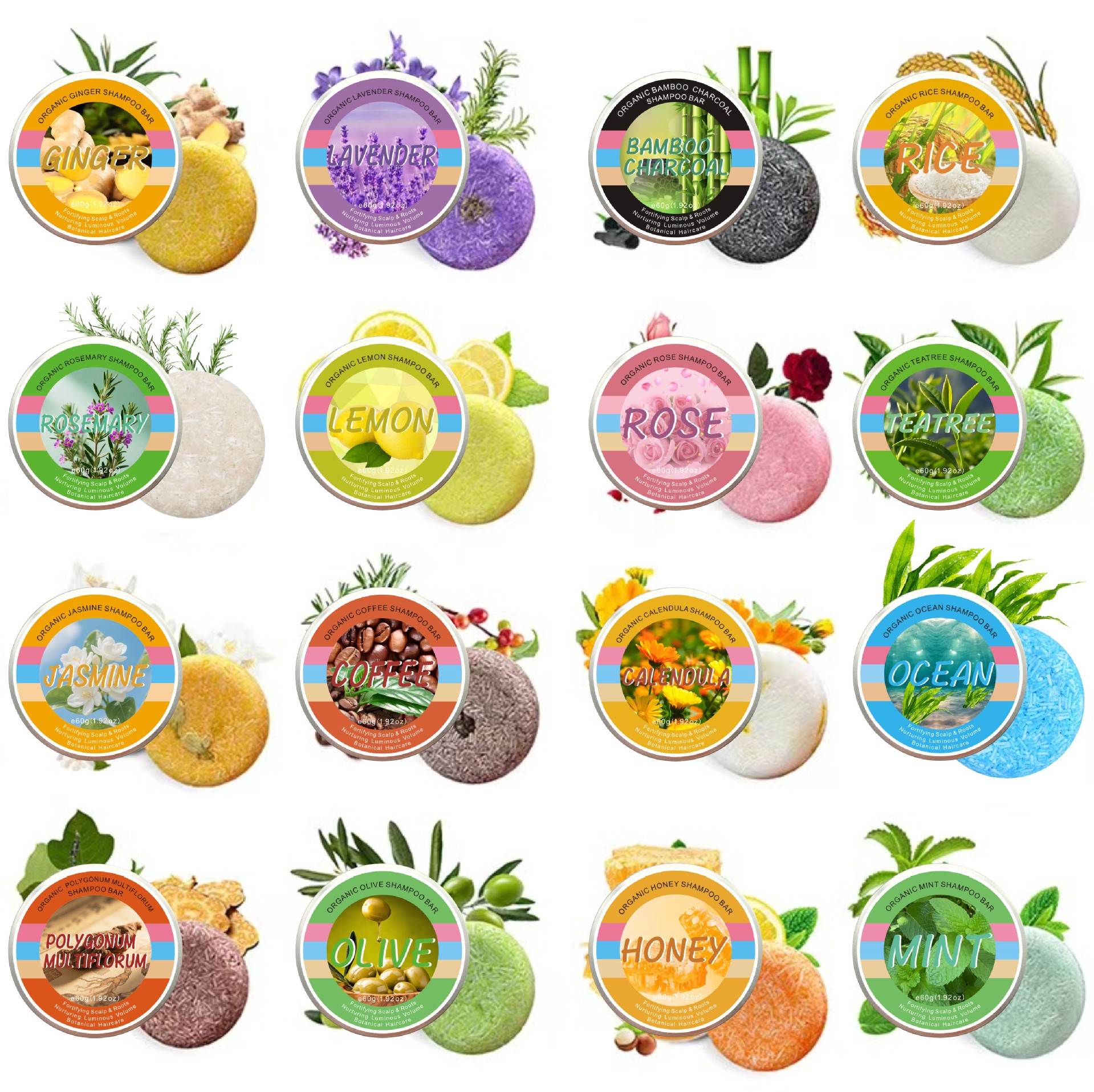 跨境外贸姜黄生姜洗发皂迷迭香竹炭何首乌香皂精油手工皂厂家现货