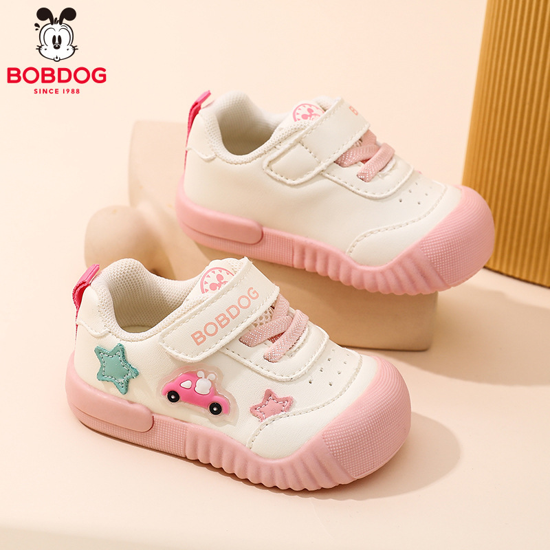 Babu Dou toddler shoes for girls, new autumn leather baby boy functional shoes, soft-soled versatile infant shoes