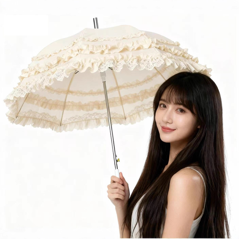 Lolita Cross-Border Lace Umbrella, Sunshade Umbrella, Large Wedding Bridal Umbrella, Dual-Use for Sun and Rain, Long-Handled Umbrella Wholesale