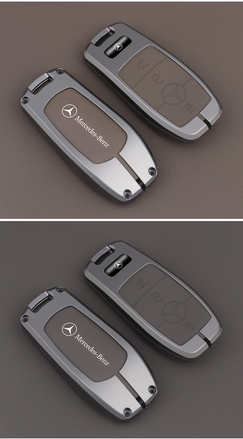 Applicable Mercedes-Benz key case New E-Class C- class E300 bag e200 metal shell C260 buckle A200 Car S-Class GLC300L