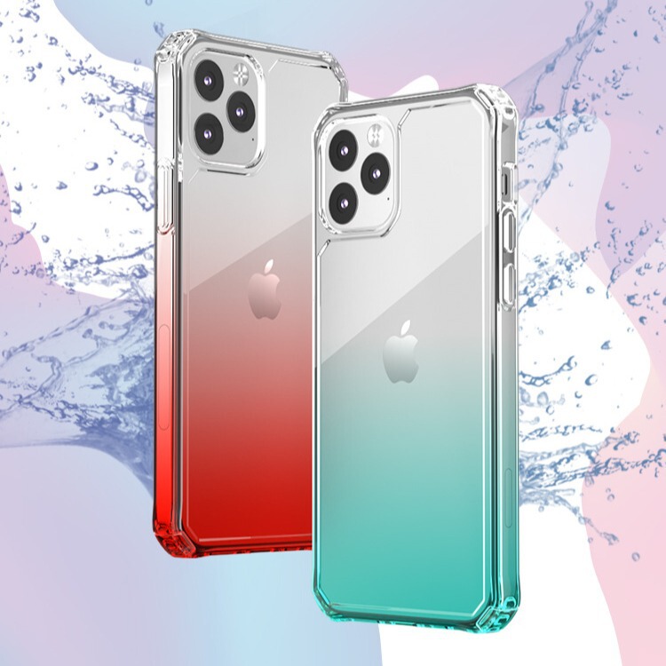 For iPhone16 Transparent Monochrome Gradient Space Phone Case 2.0mm Thickened Apple 16 Drop-resistant Protective Cover
