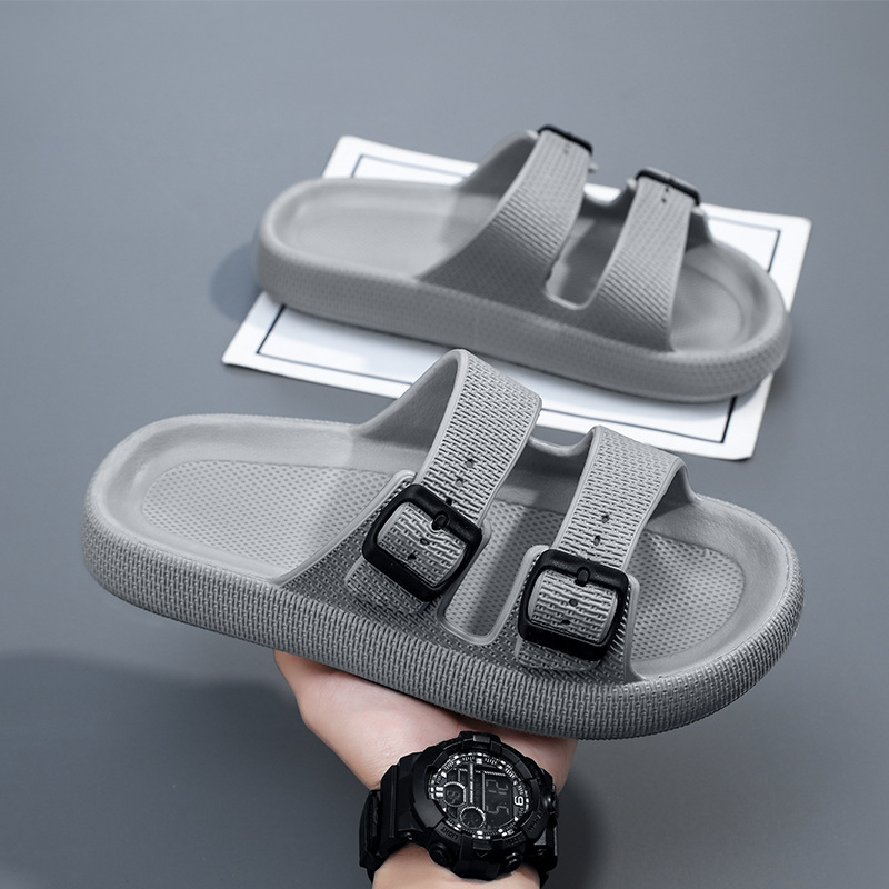 Zapatillas de hombre verano nuevo par zapatos Birkenstock deportes al aire libre moda todo fósforo playa interior zapatillas de dos barras mujeres