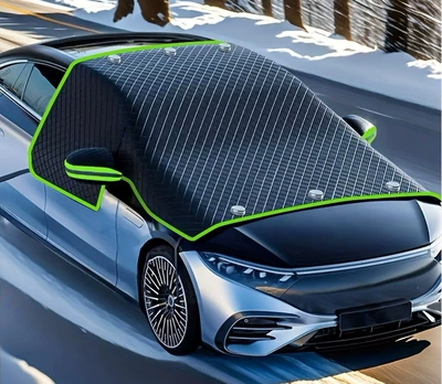 Anti-Freeze Sun Protection Heat Insulation – Car snow shield - strong-magnetic-adsorption-extra-thick-oxford-cloth-green-earcups-green-binding-free-carrying-pouch