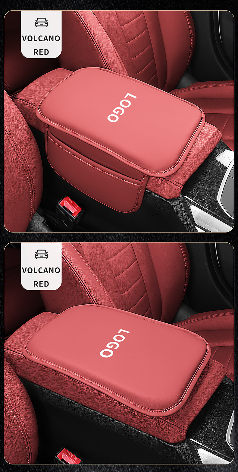 Car Armrest Box Pad Leather Elbow Support