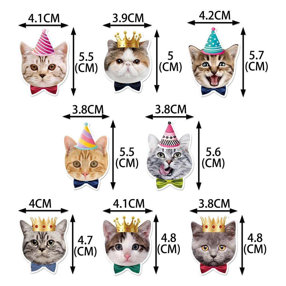 Tema de gato mascota decoración de fiesta de cumpleaños plug-in de pajita decoración de cara de gato tapón de pajita decoración de fiesta de cumpleaños