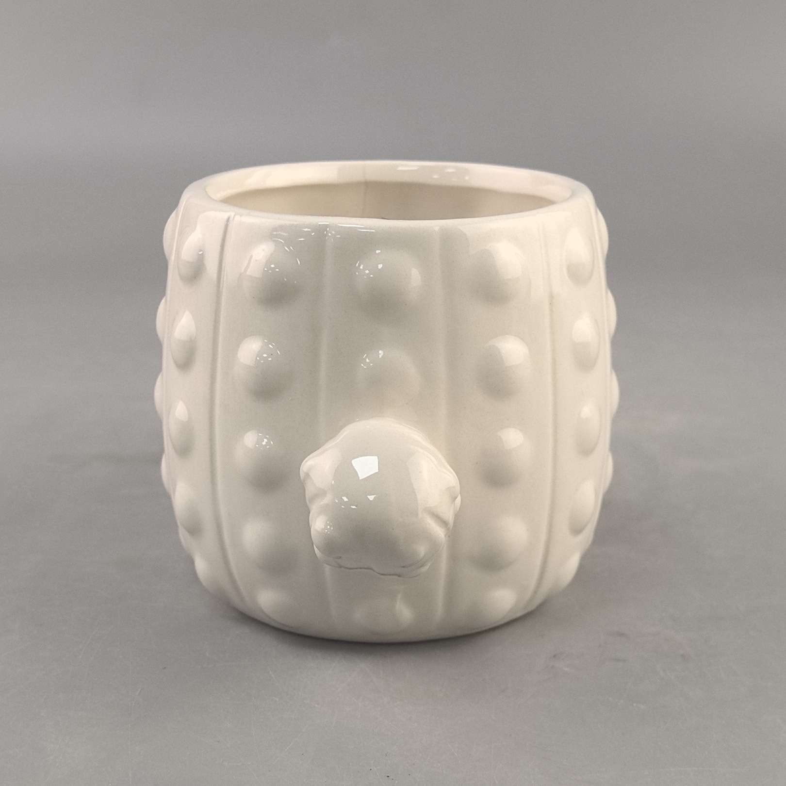 Taza de cerámica de forma linda de cactus blanco puro personalizable transfronterizo Taza de café de nicho de oficina creativa