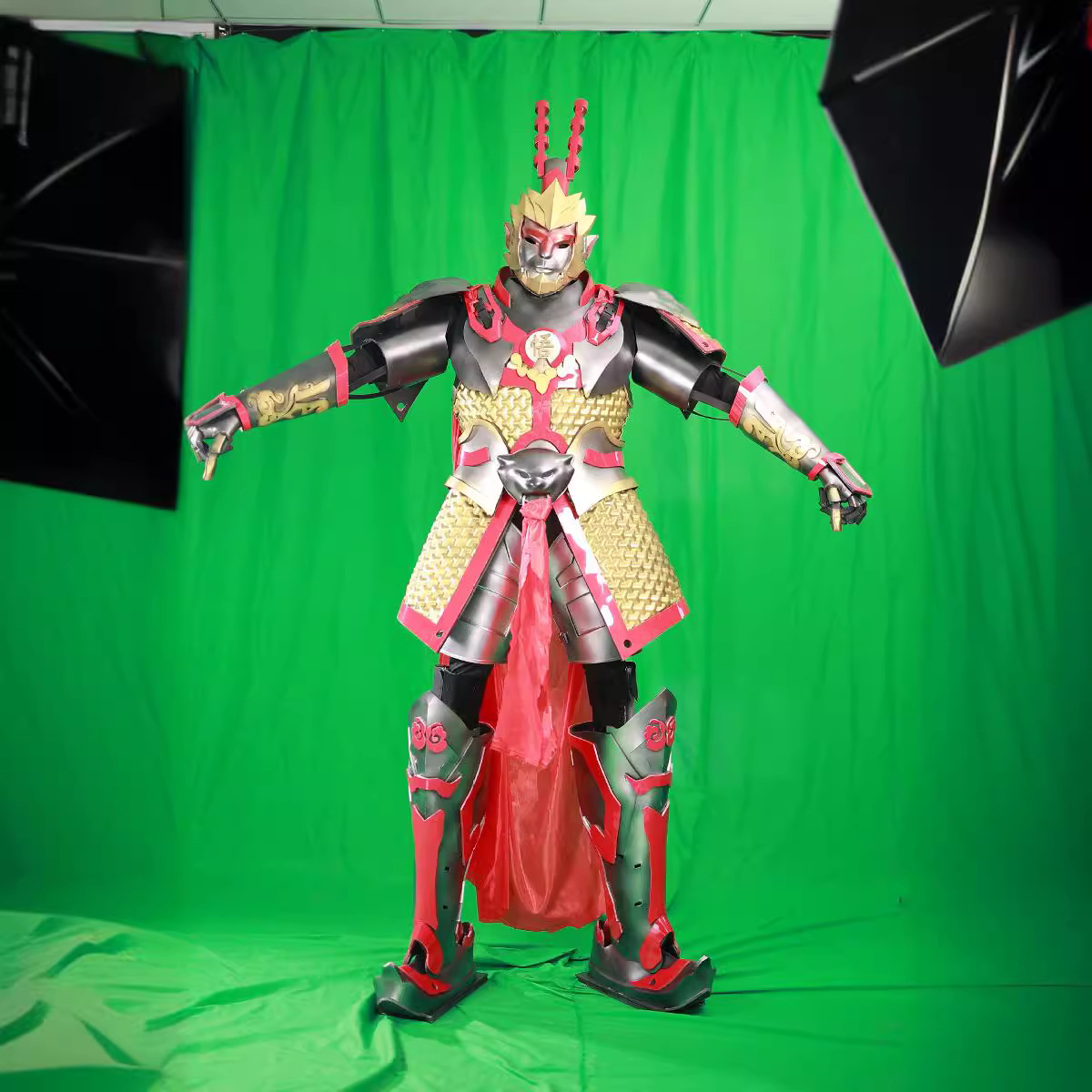 La gente real usa disfraces de boda, accesorios de actuación, Sun Wukong, Monkey King, Great Sage, Toro Demon, accesorios de armadura, disfraces