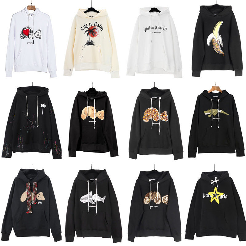 Wholesale Cross-border Trendy Brand Palm Angel Broken Bear Embroidered Hooded Sweater for Men and Women Couple Bf Loose Hoodie Jacket