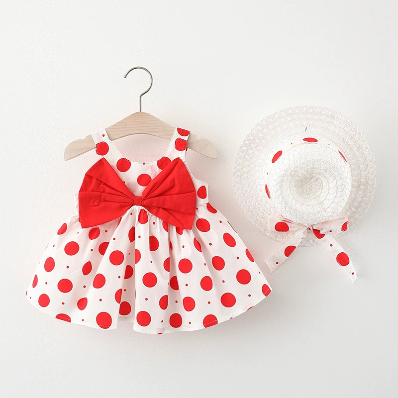 Summer sleevless dress girl's with bow, 1234 years, flowered