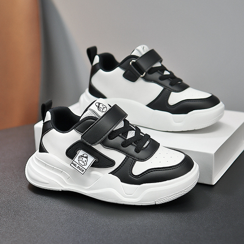 Pato amarillo para niños zapatos blancos zapatos de cuero impermeables zapatos de chicas zapatos de rendimiento estudiantes del campus zapatos blancos