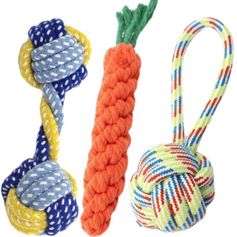 Dog Toy Set, Ten-Piece Set, Dog Teeth Grinding and Bite-Resistant Golden Retriever Medium and Large Rope Knot Dog Training Tooth Cleaning Pet Toy