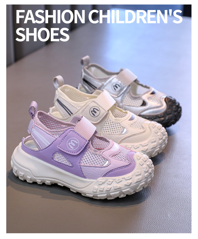 Kids Outdoor Sport Sandals With Closed Toe And Adjustable Straps_voghion.com