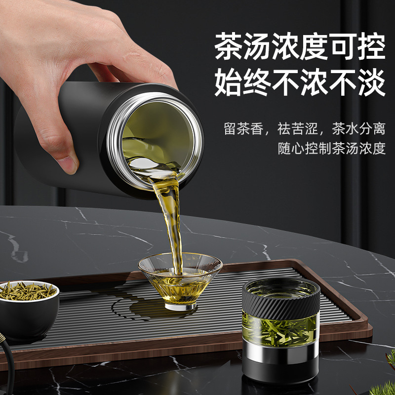 断熱カップ、大容量、男性用茶水分離カップ、女性用ポータブルティーカップ、スマート温度表示ビジネスカップ|undefined