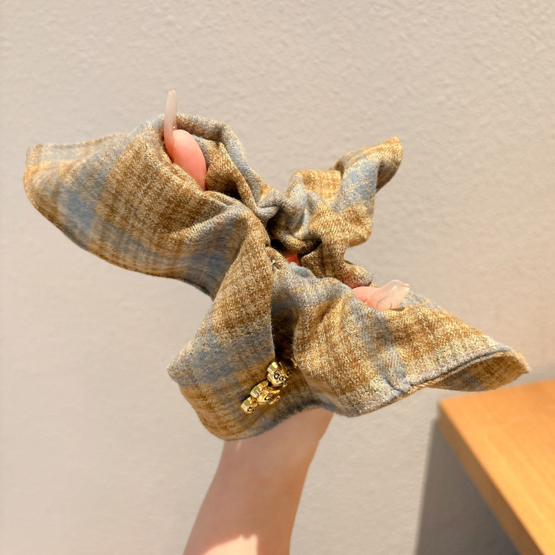 Coreano de alto nivel sensación de oso cuerdas de cabeza toallas de mujer anillo de cabello de intestino grande de invierno de otoño atado bola de cuero cabelludo cuerdas de cabello de cola de caballo