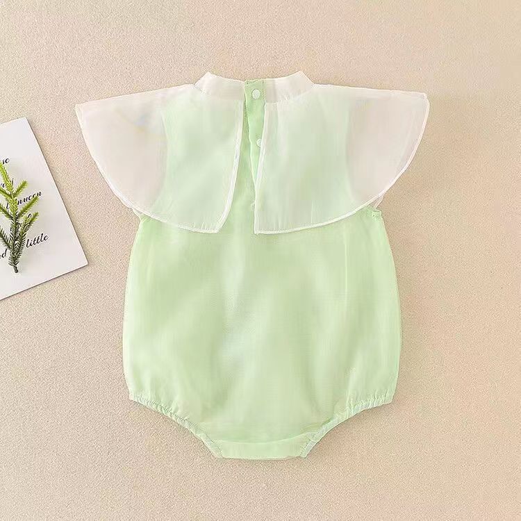 Mono del bebé verano nuevo mono estilo chino recién nacido un mes cien días bolsa pedo triángulo mameluco