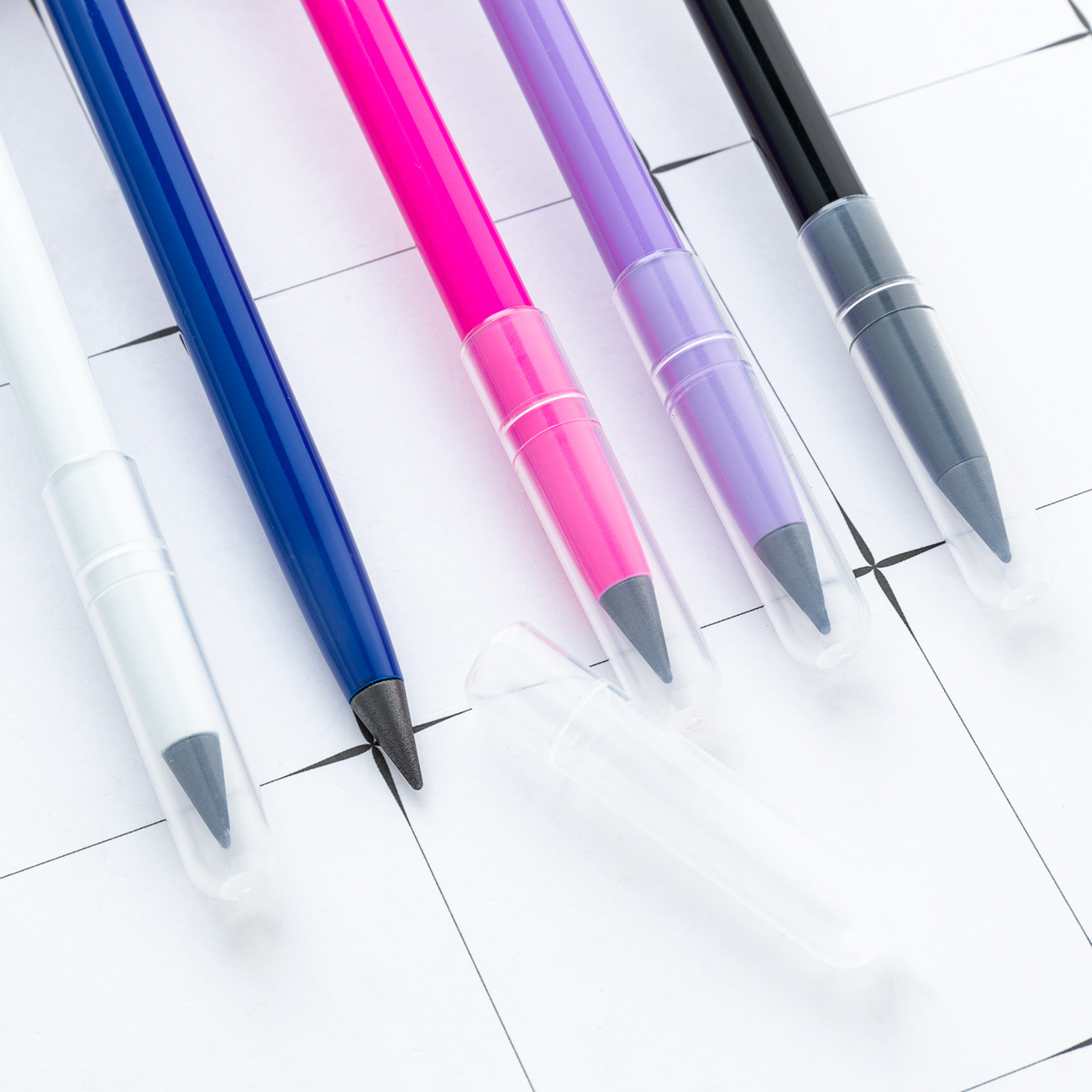 Tecnología negra lápiz eterno sin cortar pantalla táctil lápiz de cabeza de capacitancia para estudiantes de escritura lápiz borracha para escribir lápiz continuo