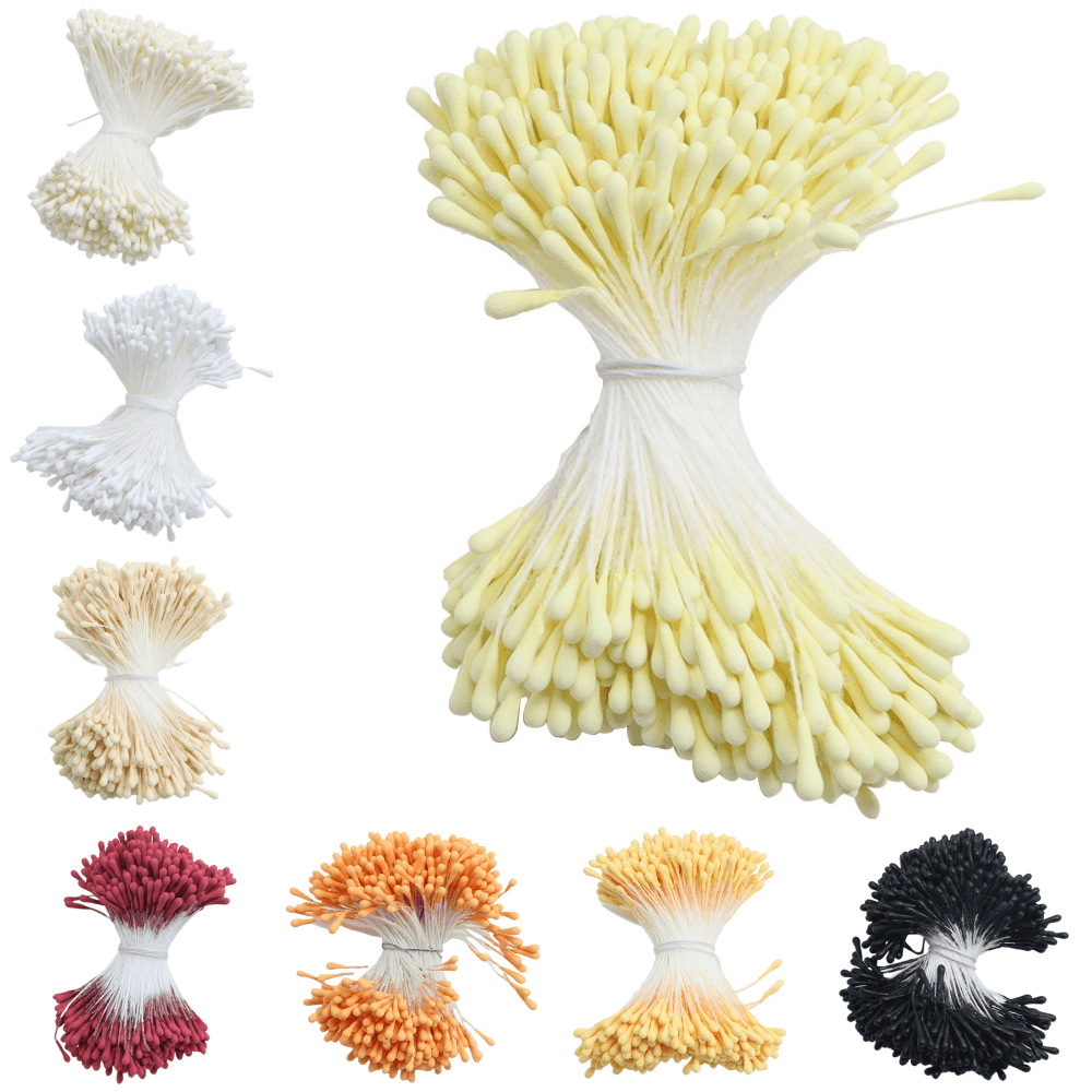 2 mm, 390 piezas, núcleo de flor mate, flor artificial, estambre de yeso ecológico, material para rosas y lirios, cabezal a juego