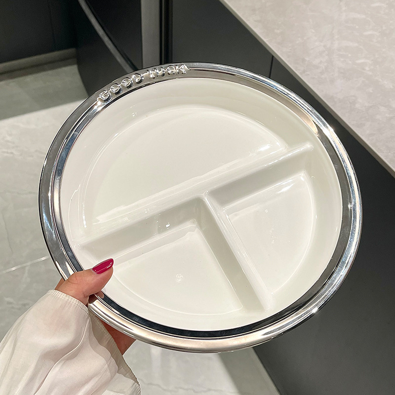 Compartmentalized Breakfast Plate, Simple and Stylish Plate for Girls, Weight Loss Plate, Health and Fitness Expert Nutritional Plate