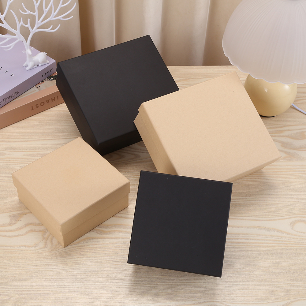 黑色礼品盒牛皮纸天地盖伴手礼盒磨砂硬纸盒大号长方形白色礼物盒