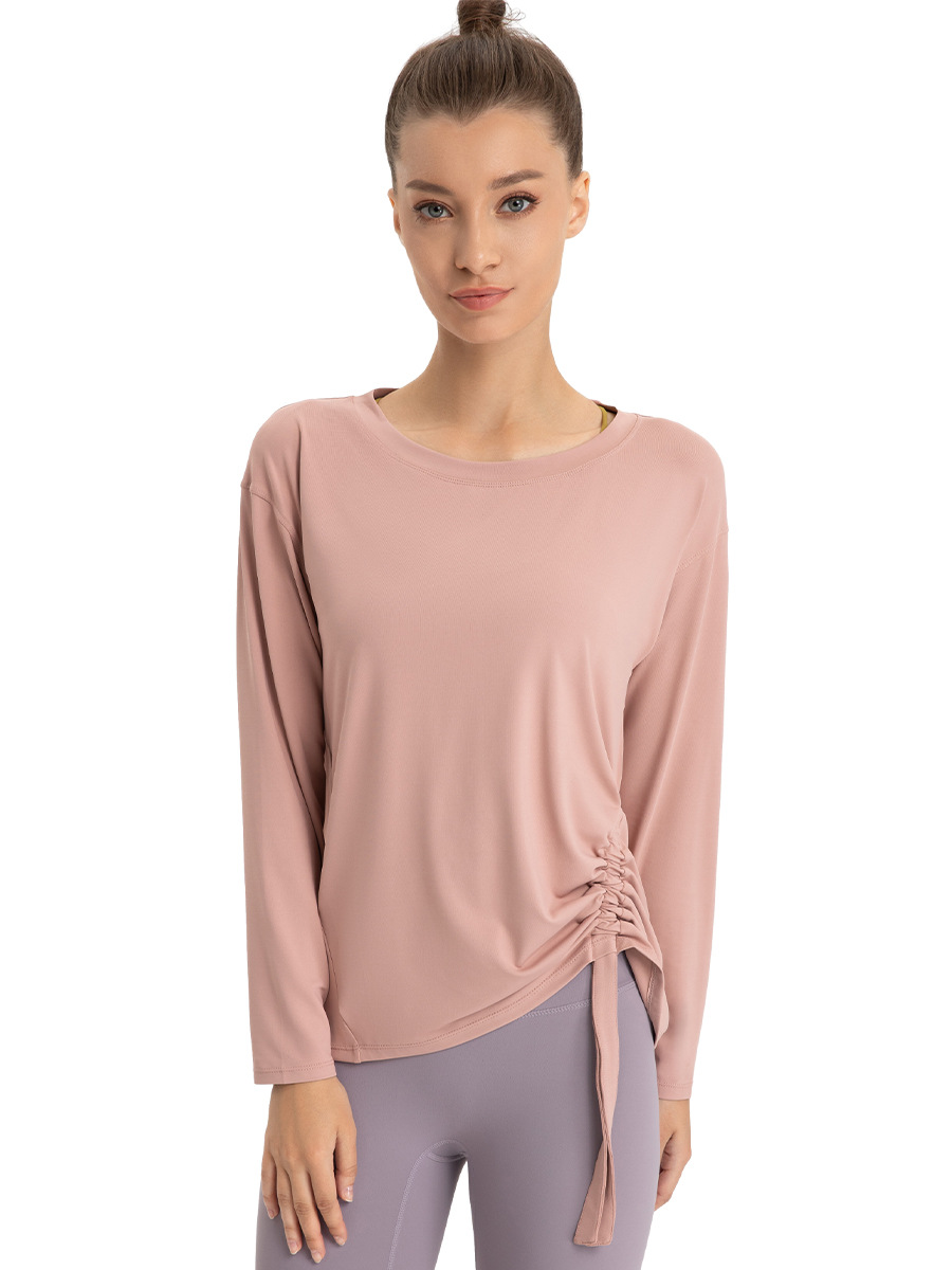 Ropa de yoga ligera blusa deportiva mujer suelta adelgazamiento manga larga profesional fitness profesional de secado rápido camiseta corriendo superior transpirable