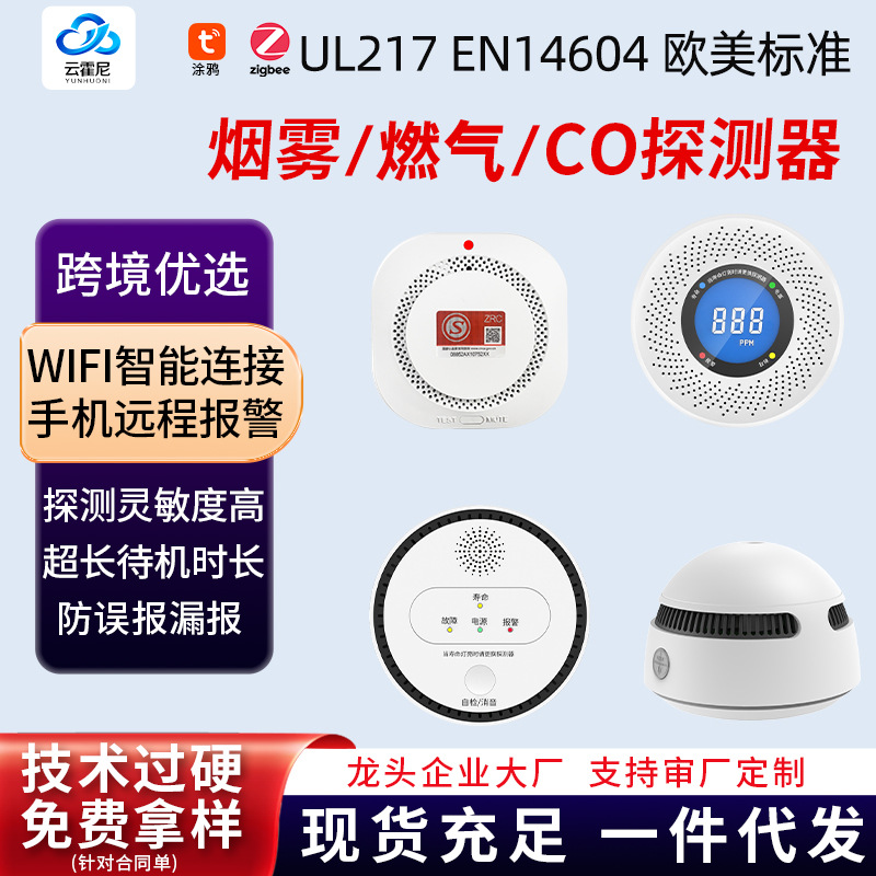 一件包邮烟雾报警器天然煤气燃气一氧化碳检测探测家用烧炭3C消防