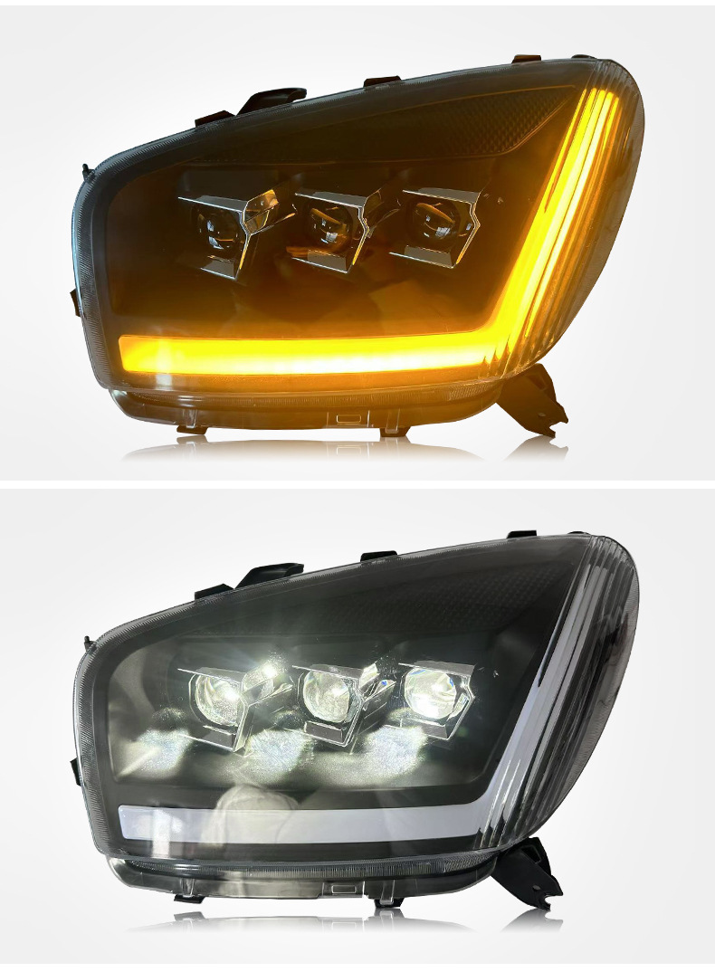 Suitable for 01-02 Toyota Rav4 Headlight Assembly Modified Led Daytime Running Light Flowing Water Turn Signal Lens Headlight