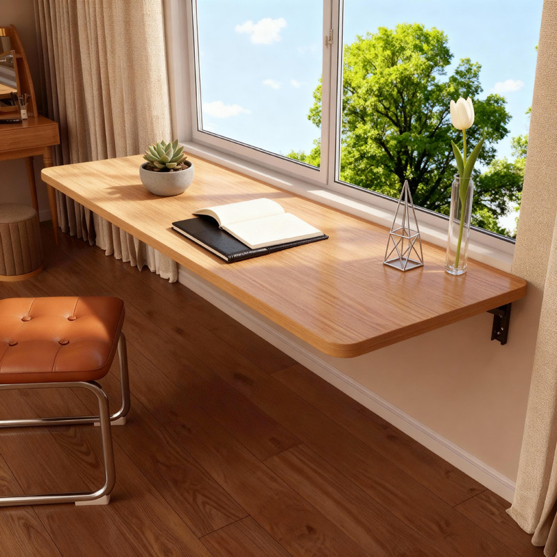 Foldable Wall-Mounted Computer Desk Shelf, No-Drill Wall-Mounted Home Study Desk Board Foldable Wall-Mounted Computer Desk Shelf, No-Drill Wall-Mounted Home Study Desk Board