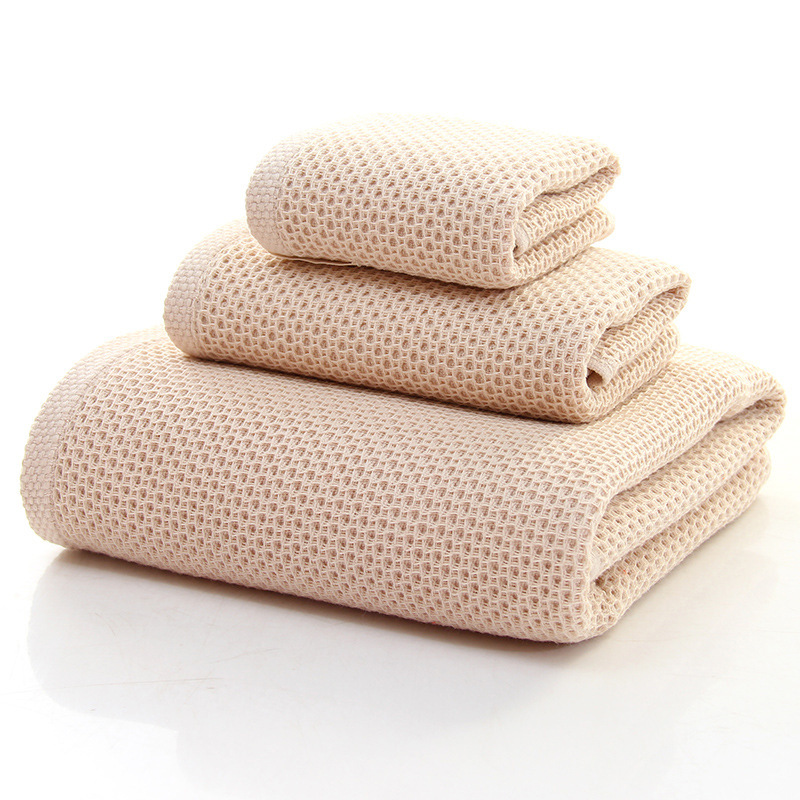 Pure Cotton Bath Towel Manufacturer Cross-Border Trendy Wholesale Adult Cotton Beach Towel Hotel Absorbent Honeycomb Bath Towel Group Purchase Gift