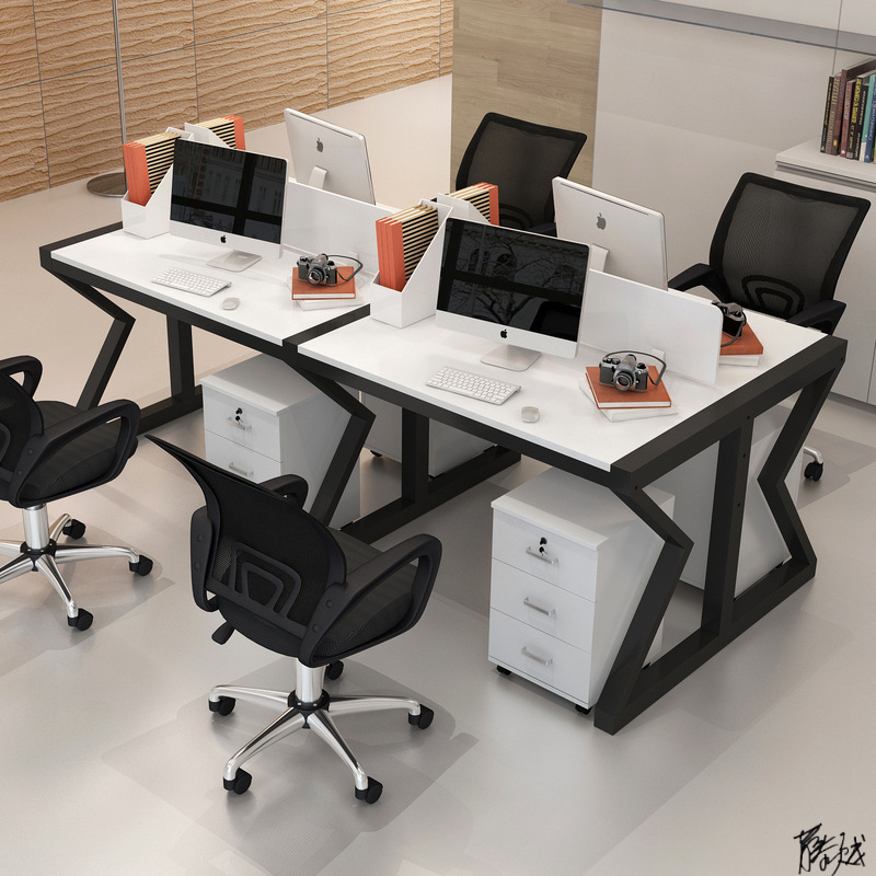 t-shaped Office Desk Two-person Desk Computer Desk Simple Combination Corner Table and Chair Card Position Corner Staff Table