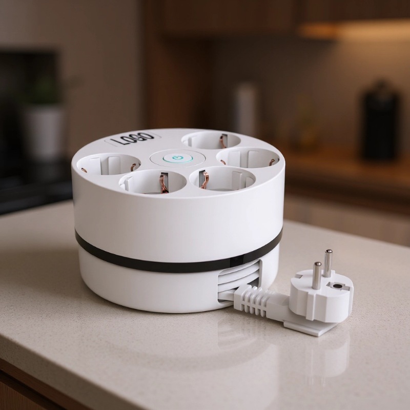 俄罗斯插座可旋转伸缩排插接线板圆盘USB创意带开关一转多制造商