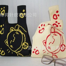 针织新款女包卡通毛线针织百搭编织礼品袋可爱手提包伴手礼针织包