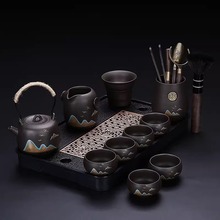 原矿紫砂功夫茶具套装高档家用泡茶壶盖碗喝茶杯中式茶盘整套茶具