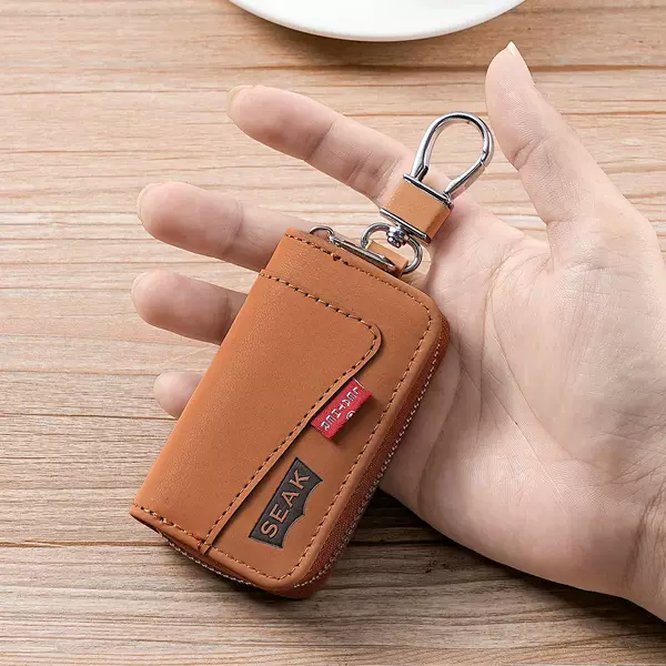Cross-Border Car Key Bag, Simple Men's Zipper Bag, Waist-Hanging Large-Capacity Multi-Functional Car Storage Key Bag